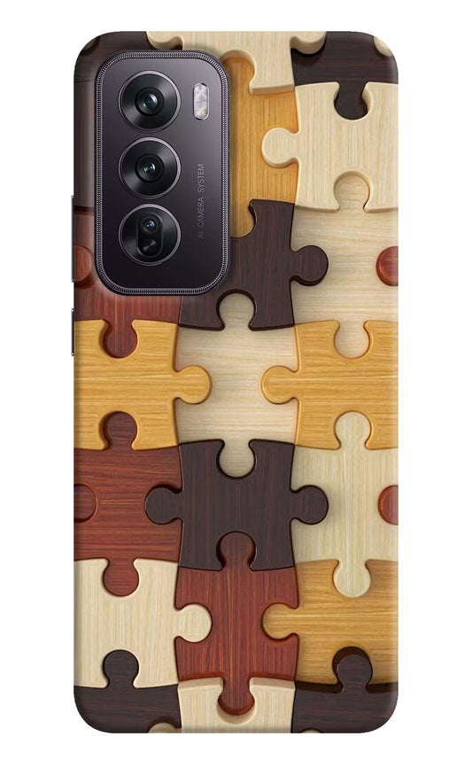 Wooden Puzzle Oppo Reno12 Pro 5G Hard Case Back Cover by Casekaro