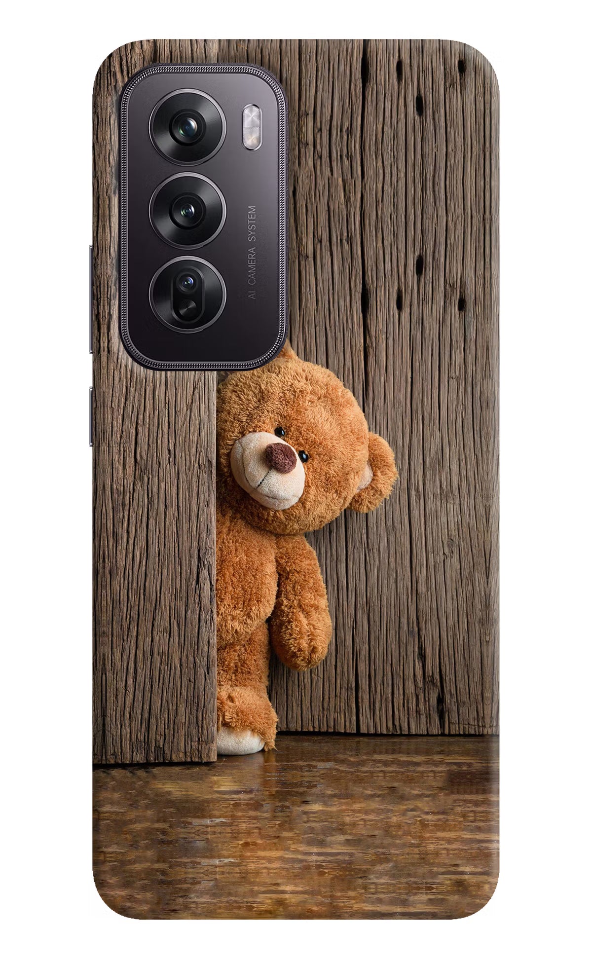 Teddy Wooden Oppo Reno12 Pro 5G Hard Case Back Cover by Casekaro