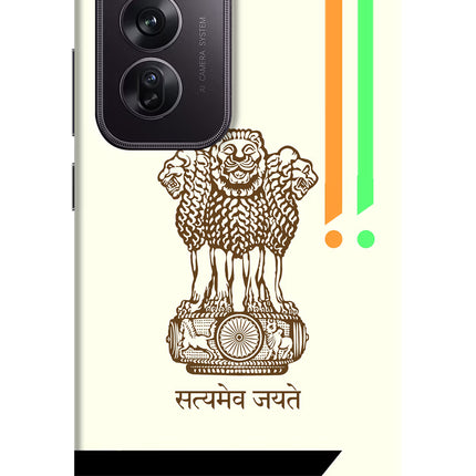 Satyamev Jayate Brown Logo Oppo Reno12 Pro 5G Hard Case Back Cover by Casekaro