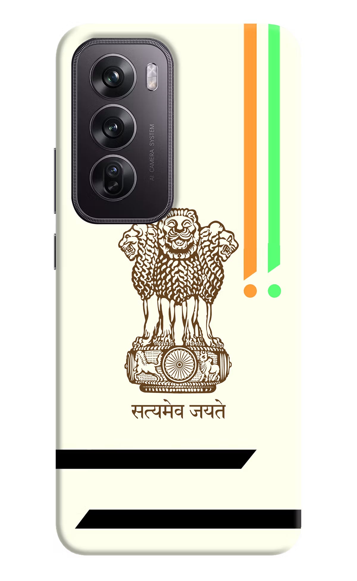 Satyamev Jayate Brown Logo Oppo Reno12 Pro 5G Hard Case Back Cover by Casekaro