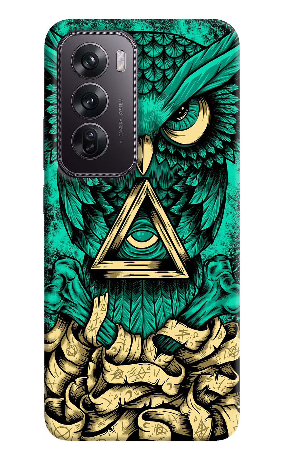 Green Owl Oppo Reno12 Pro 5G Hard Case Back Cover by Casekaro