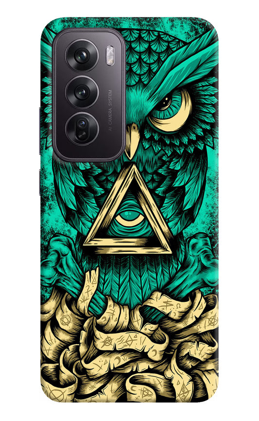 Green Owl Oppo Reno12 Pro 5G Hard Case Back Cover by Casekaro