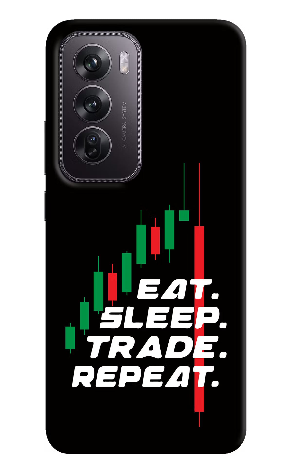 Eat Sleep Trade Repeat Oppo Reno12 Pro 5G Hard Case Back Cover by Casekaro
