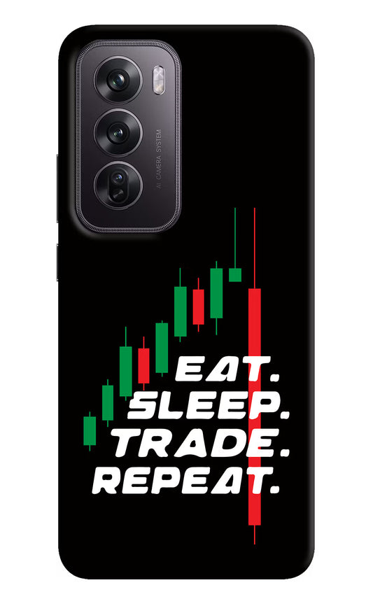 Eat Sleep Trade Repeat Oppo Reno12 Pro 5G Hard Case Back Cover by Casekaro