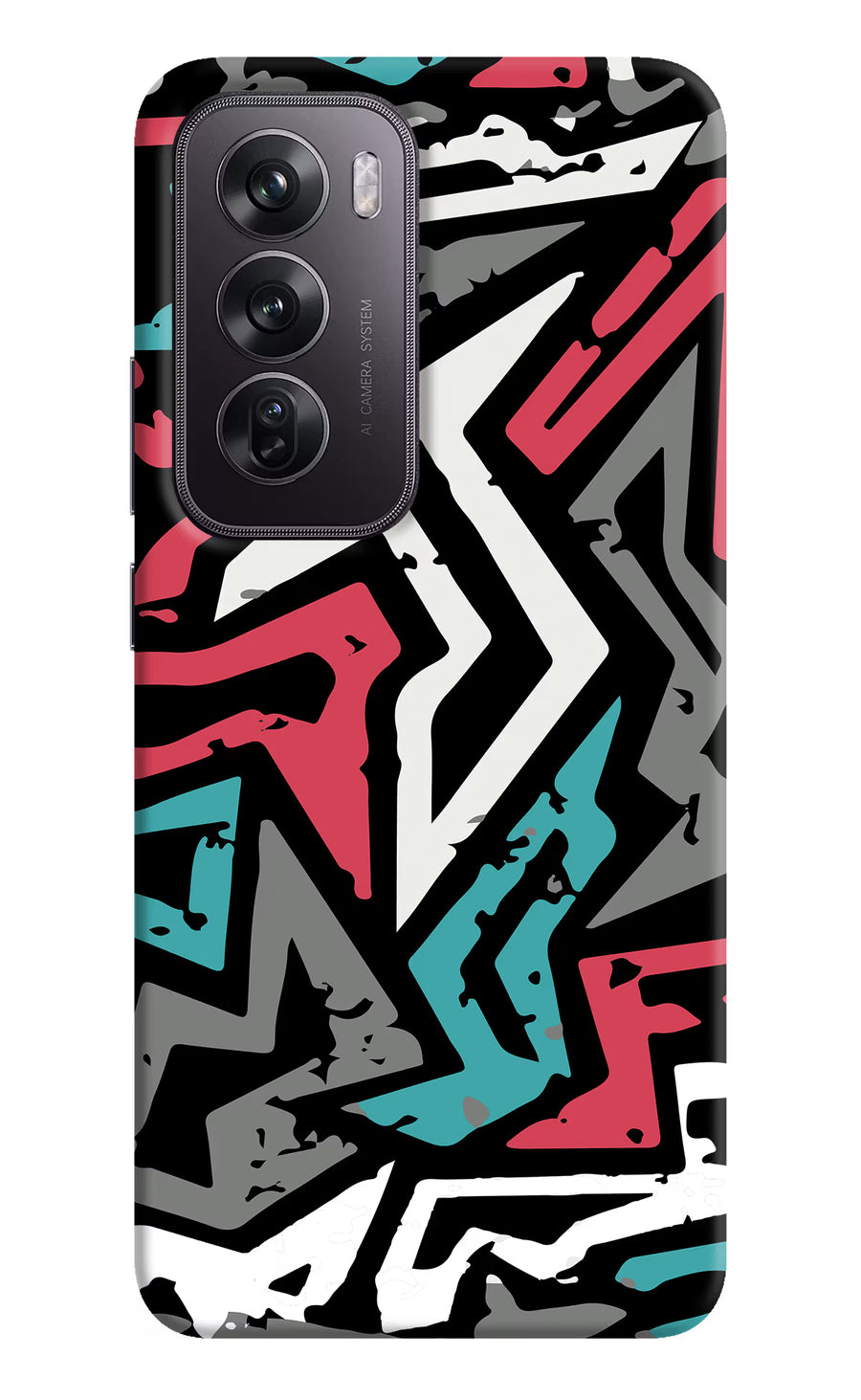 Geometric Graffiti Oppo Reno12 Pro 5G Back Cover, Hard case