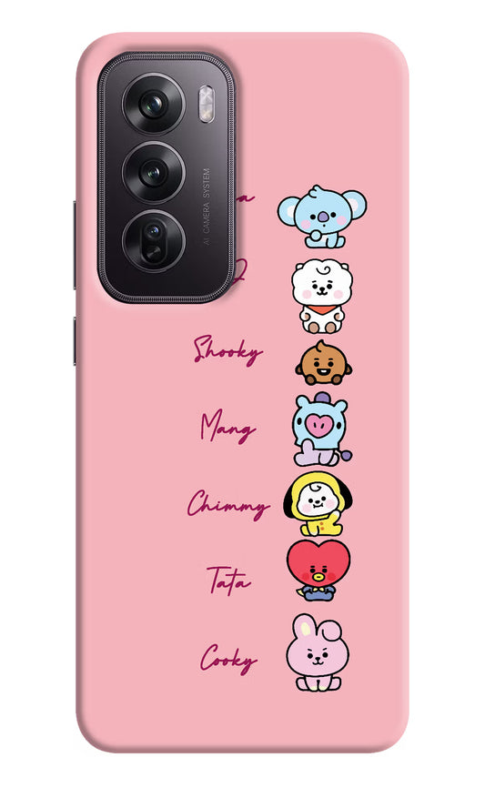 BTS names Oppo Reno12 Pro 5G Hard Case Back Cover by Casekaro