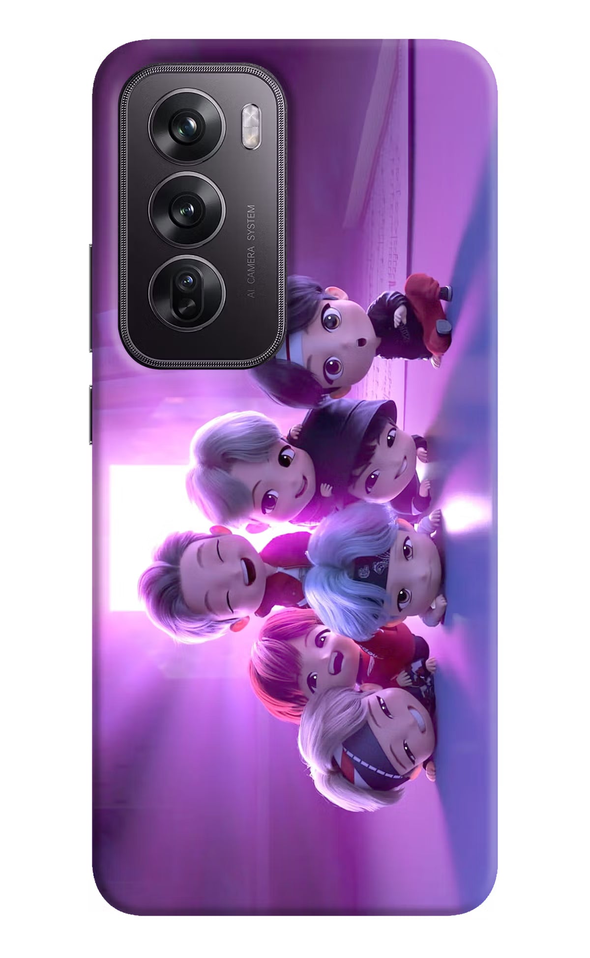 BTS Chibi Oppo Reno12 Pro 5G Hard Case Back Cover by Casekaro