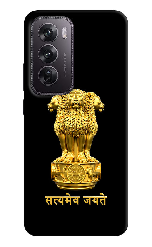 Satyamev Jayate Golden Oppo Reno12 Pro 5G Hard Case Back Cover by Casekaro