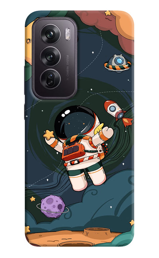 Cartoon Astronaut Oppo Reno12 Pro 5G Hard Case Back Cover by Casekaro
