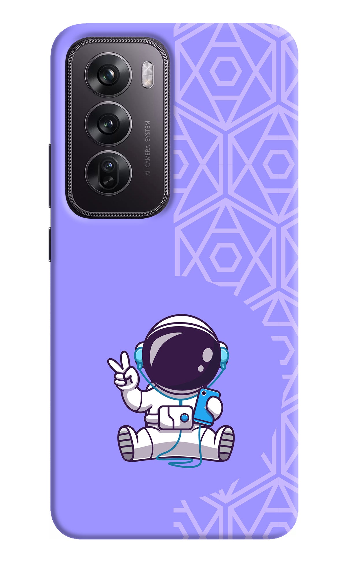 Cute Astronaut Chilling Oppo Reno12 Pro 5G Back Cover