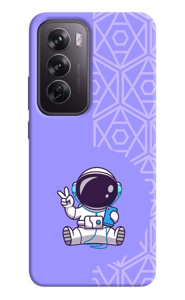 Cute Astronaut Chilling Oppo Reno12 Pro 5G Hard Case Back Cover by Casekaro
