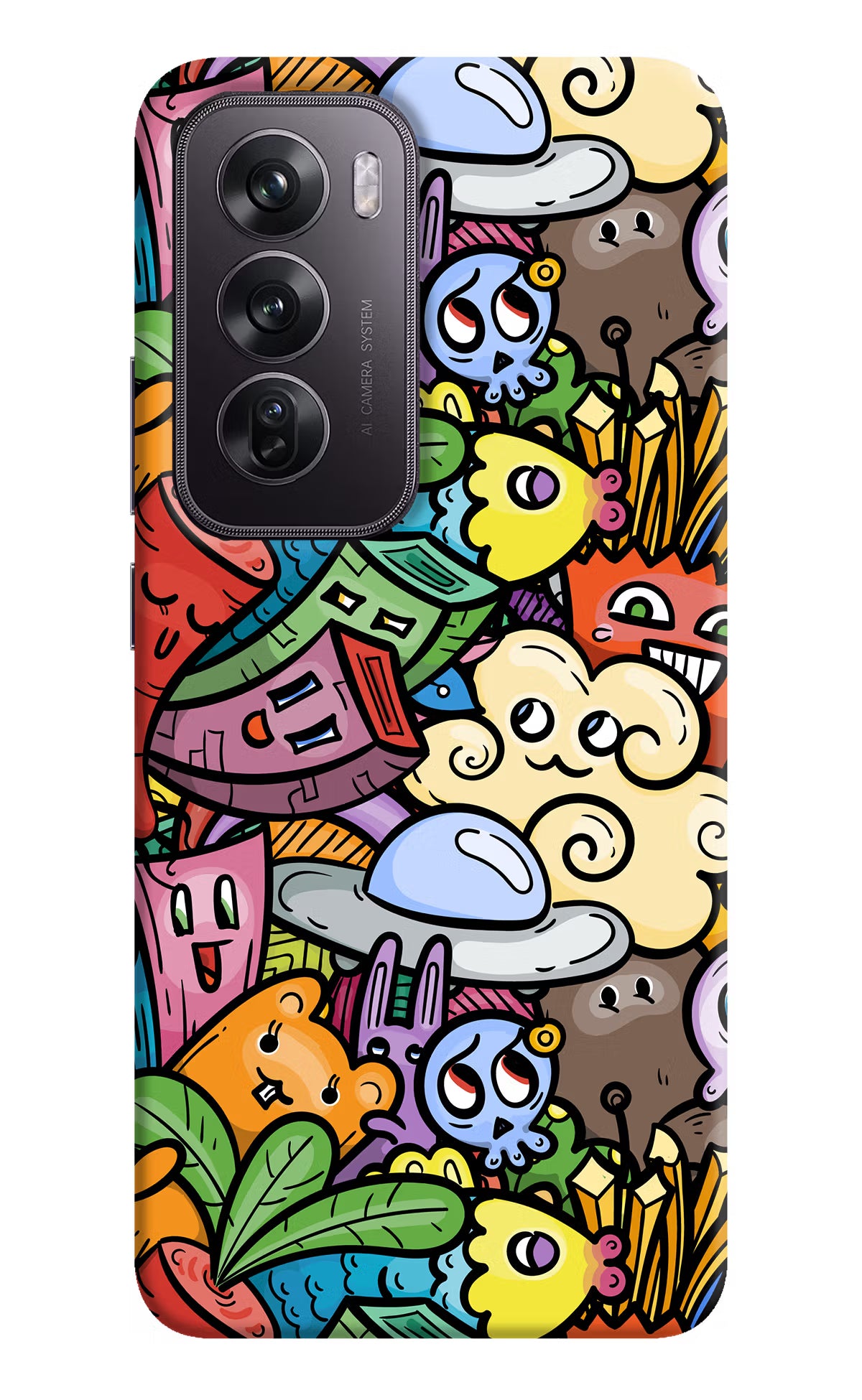 Veggie Doodle Oppo Reno12 Pro 5G Hard Case Back Cover by Casekaro