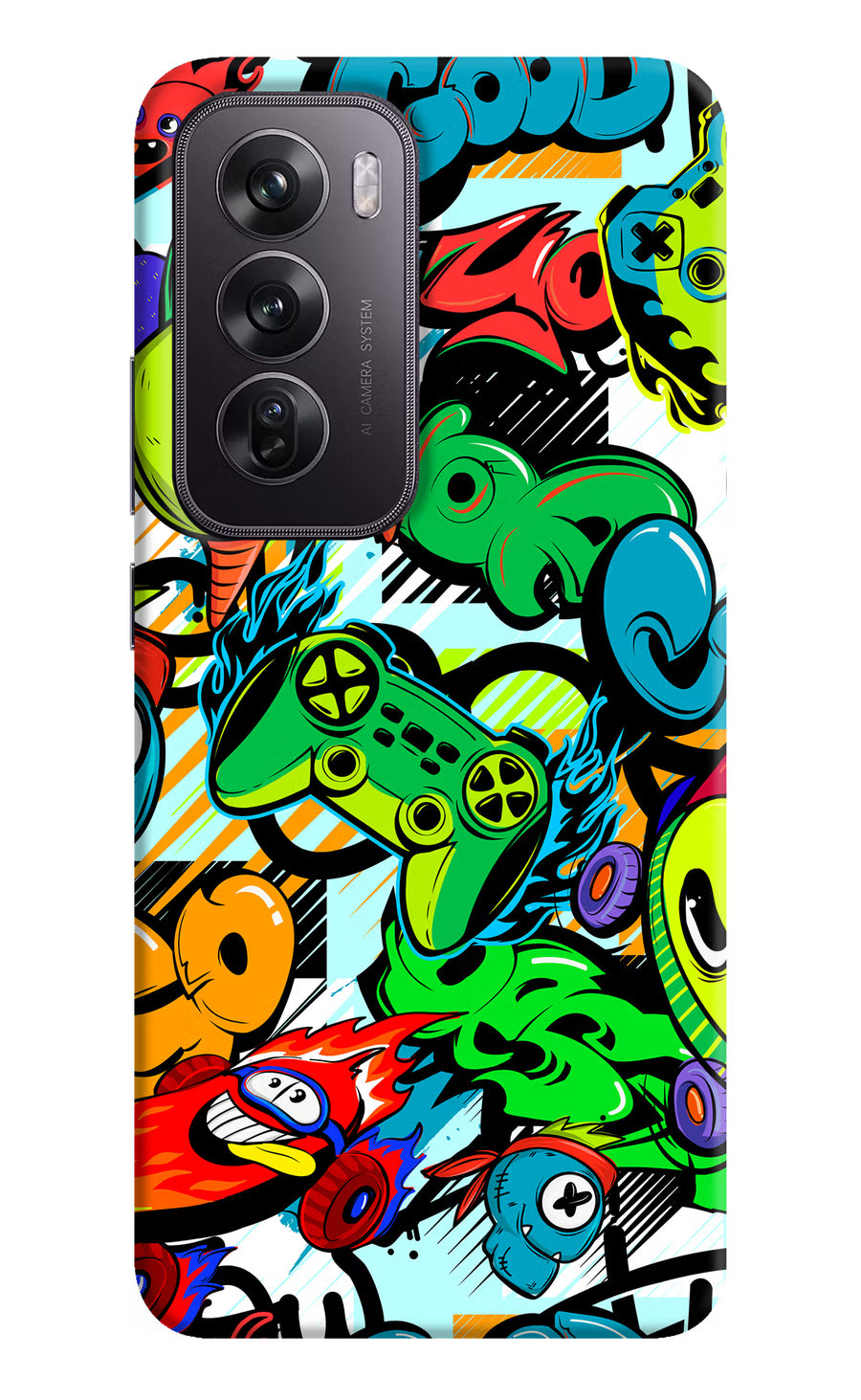 Game Doodle Oppo Reno12 Pro 5G Back Cover, Hard case
