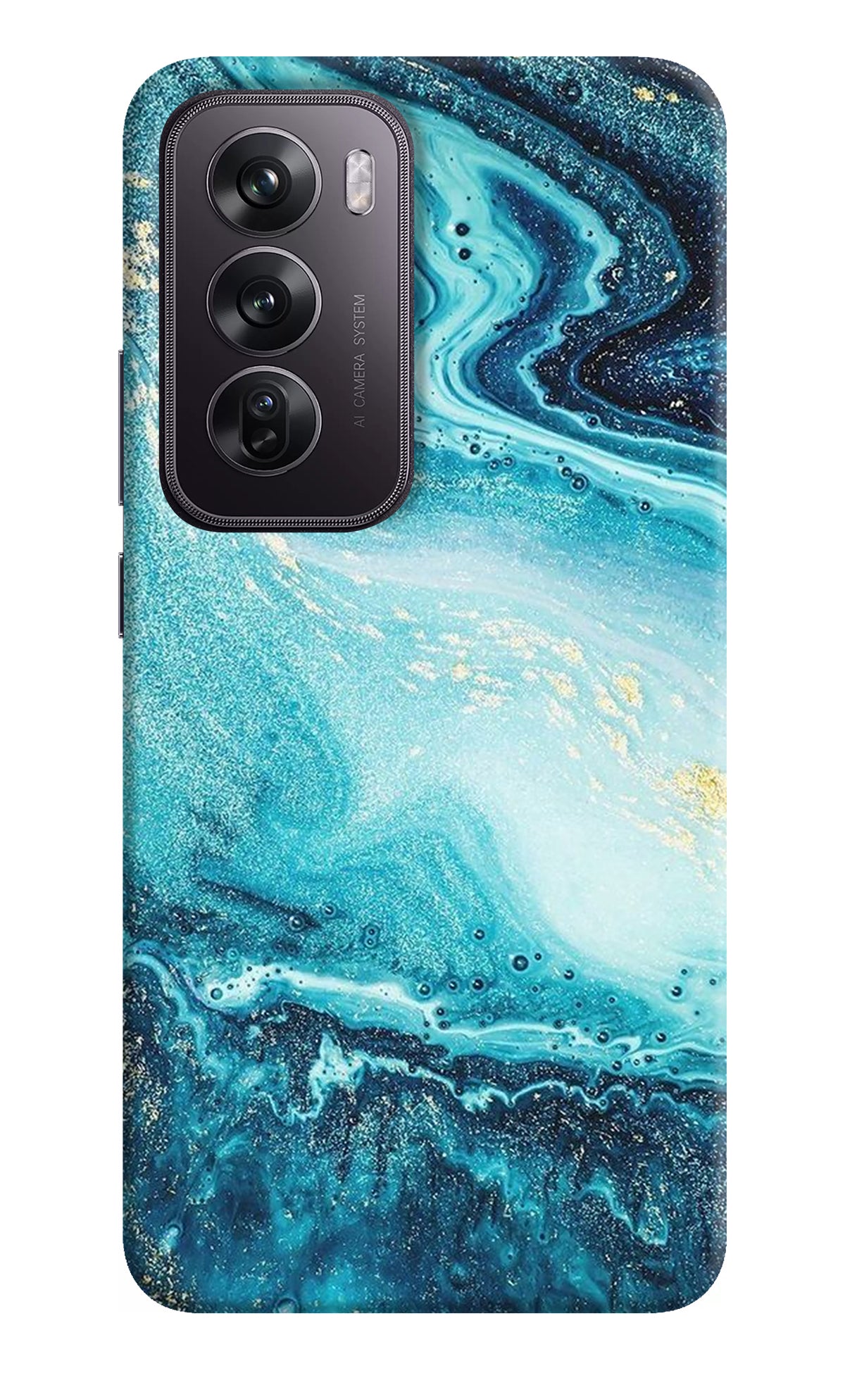 Blue Glitter Marble Oppo Reno12 Pro 5G Back Cover