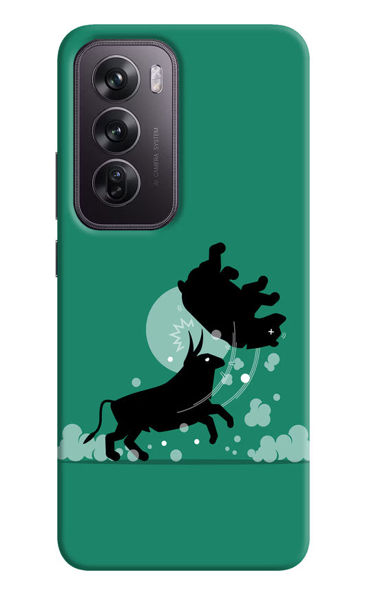 Bull Conqueror Oppo Reno12 Pro 5G Hard Case Back Cover by Casekaro