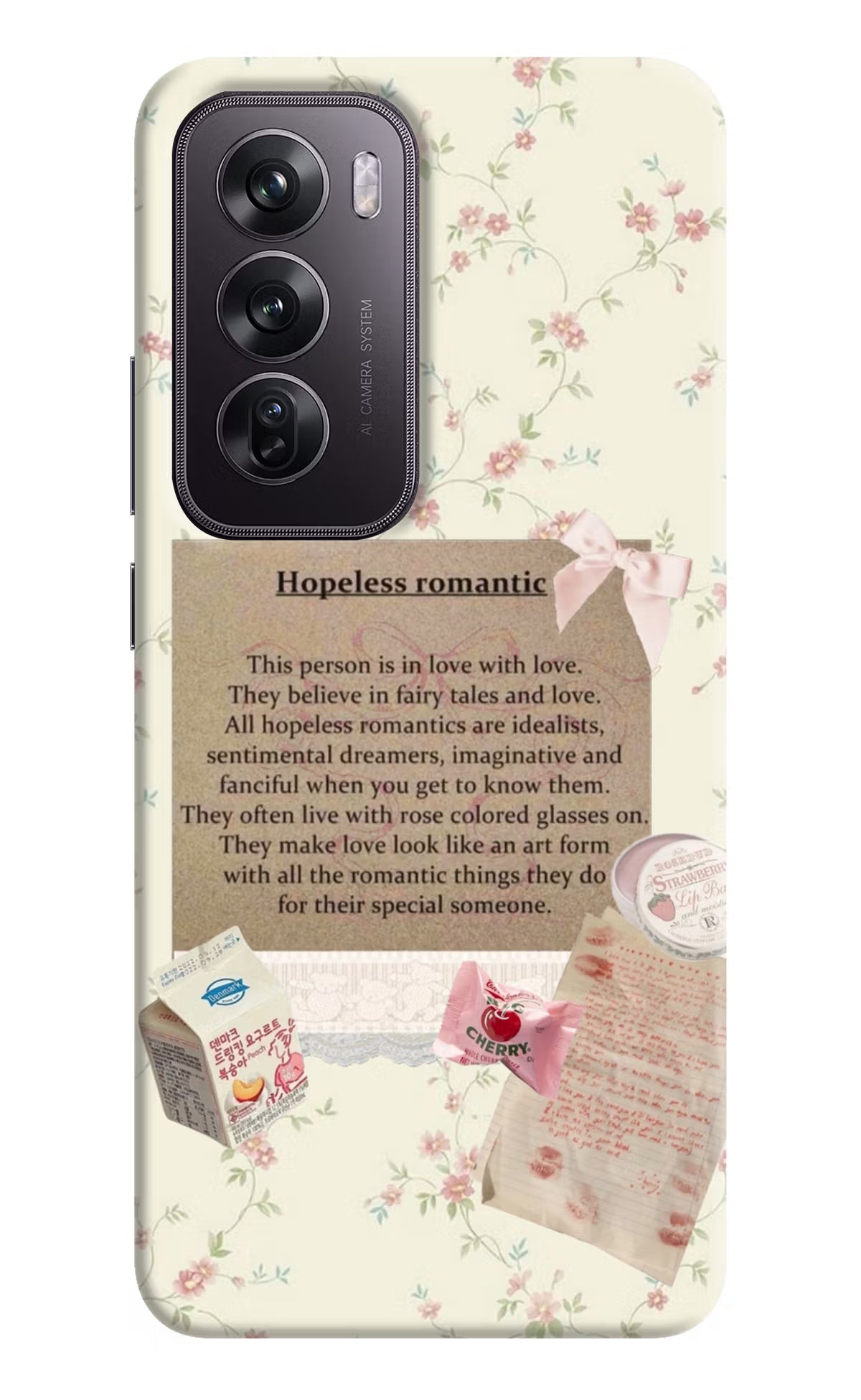 Hopeless Romantic Oppo Reno12 Pro 5G Hard Case Back Cover by Casekaro