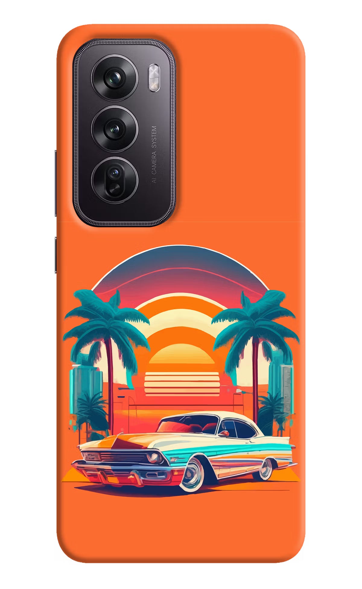 Palm Drive 80s Oppo Reno12 Pro 5G Hard Case Back Cover by Casekaro