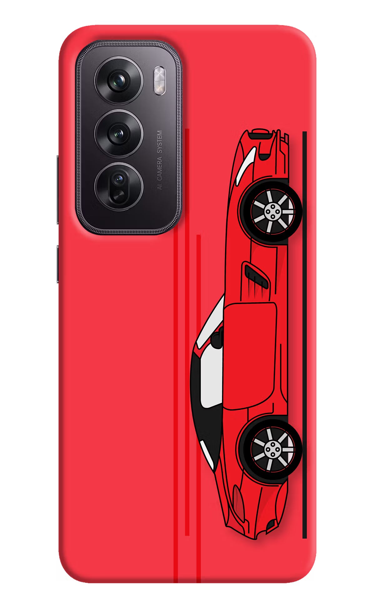 Red Velocity Oppo Reno12 Pro 5G Hard Case Back Cover by Casekaro