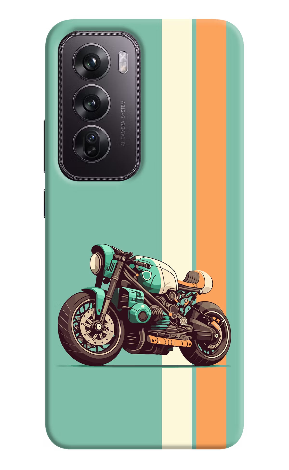 Striped Moto Drift Oppo Reno12 Pro 5G Hard Case Back Cover by Casekaro