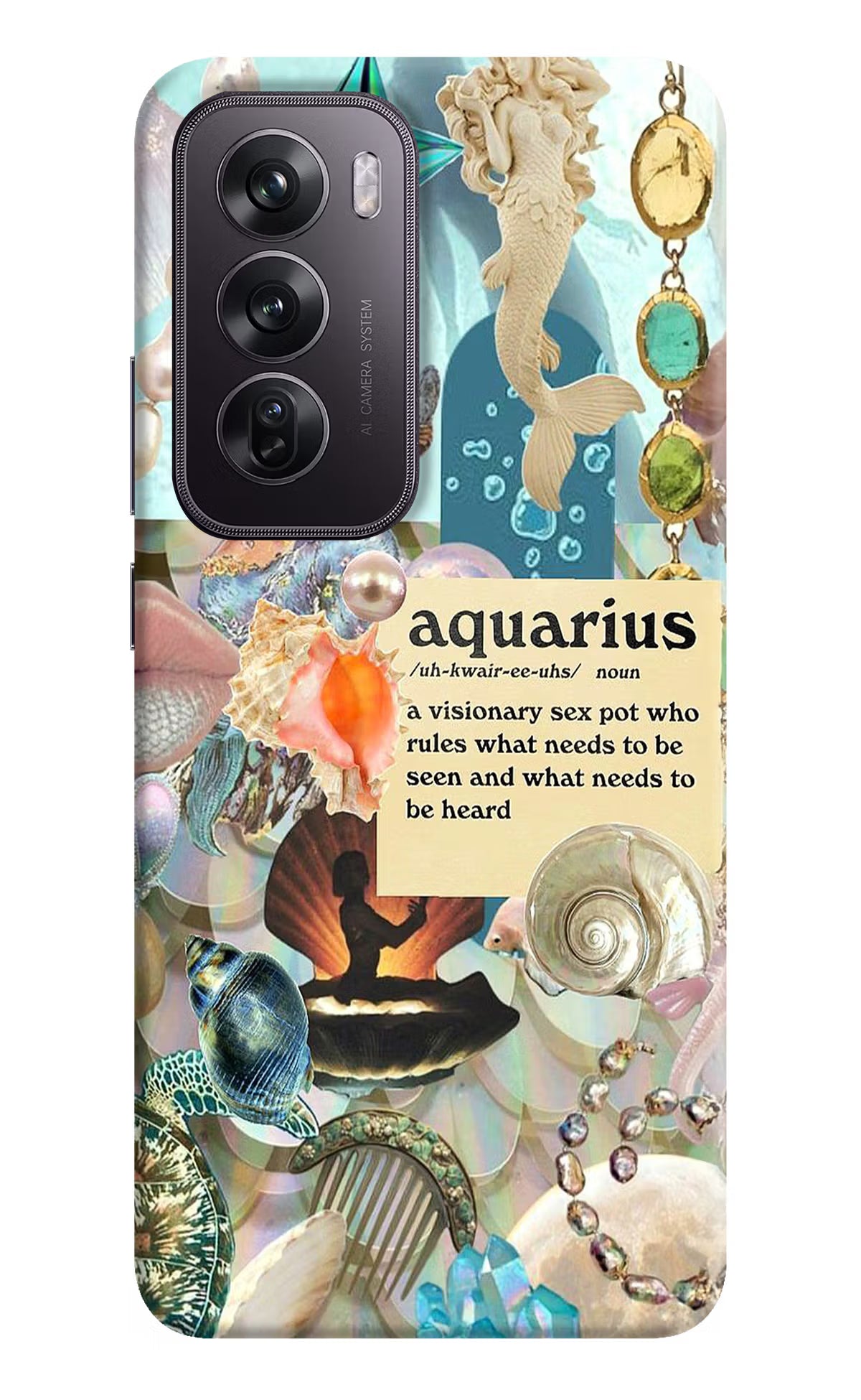 Aquarius Zodiac Oppo Reno12 Pro 5G Hard Case Back Cover by Casekaro