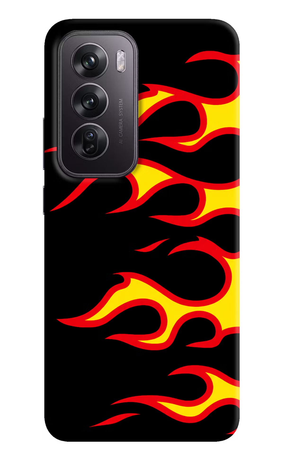 Side Sweep Flames Oppo Reno12 Pro 5G Hard Case Back Cover by Casekaro