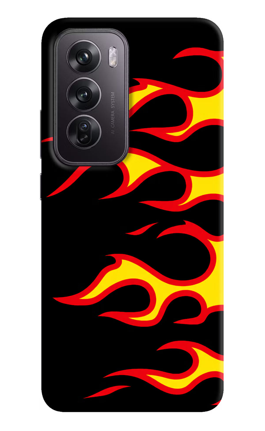 Side Sweep Flames Oppo Reno12 Pro 5G Back Cover, Hard case