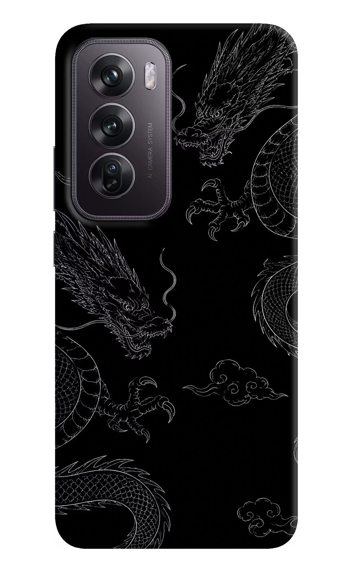 Twin Dragons Oppo Reno12 Pro 5G Hard Case Back Cover by Casekaro
