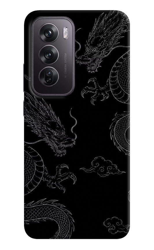 Twin Dragons Oppo Reno12 Pro 5G Hard Case Back Cover by Casekaro