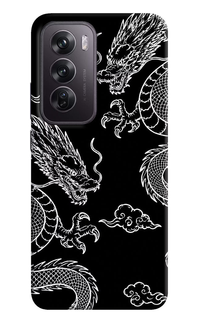 Twin Dragons Oppo Reno12 Pro 5G Hard Case Back Cover by Casekaro