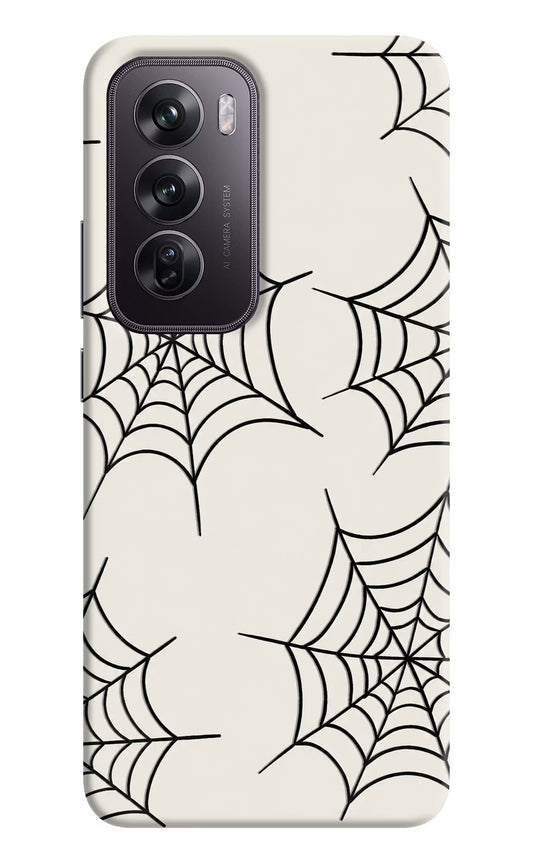 Spider Web Oppo Reno12 Pro 5G Hard Case Back Cover by Casekaro