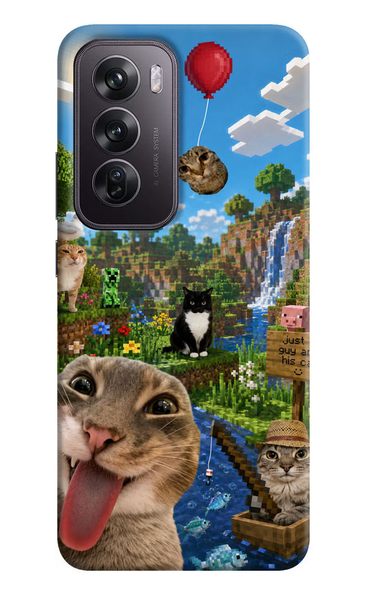 Minecraft Cat Chaos Oppo Reno12 Pro 5G Hard Case Back Cover by Casekaro