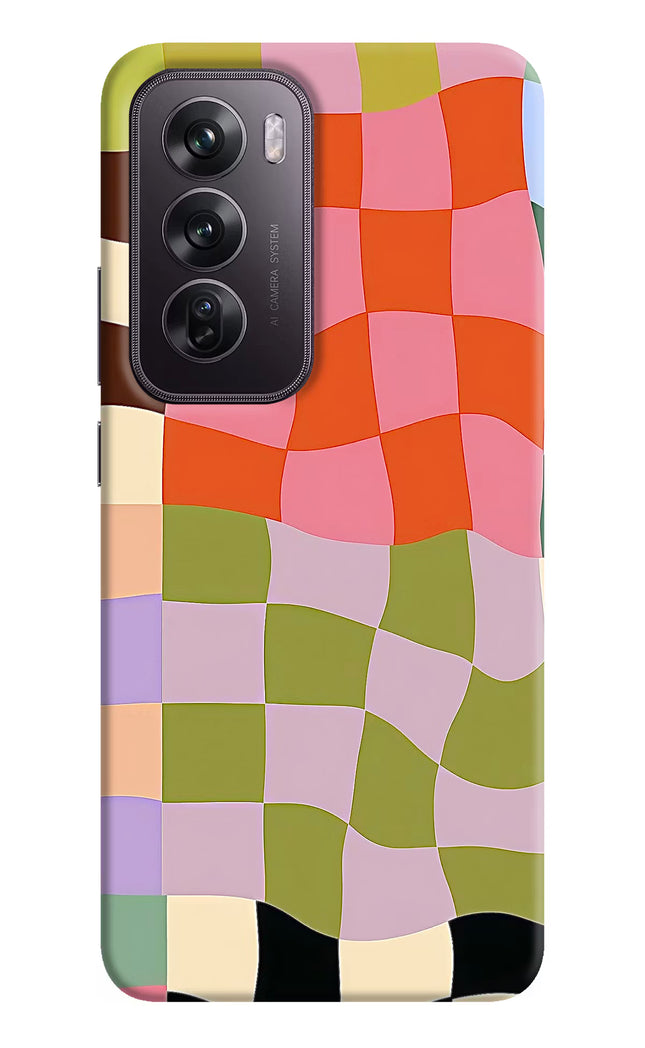 Wavy Grid Oppo Reno12 Pro 5G Hard Case Back Cover by Casekaro