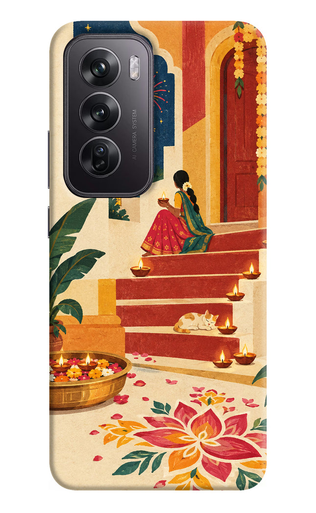 Diwali Rangoli Oppo Reno12 Pro 5G Hard Case Back Cover by Casekaro