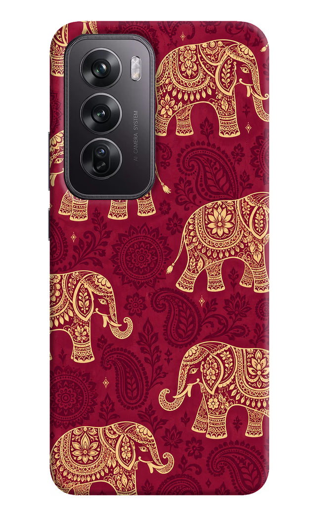 Maroon Elephant Oppo Reno12 Pro 5G Hard Case Back Cover by Casekaro