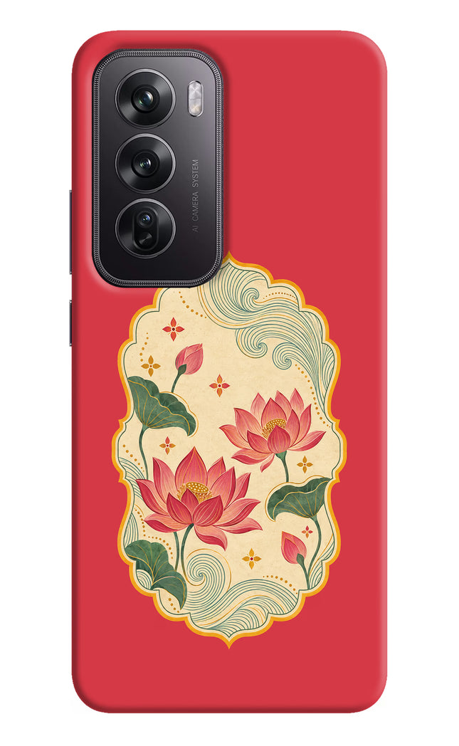 Pink Lotus Oppo Reno12 Pro 5G Hard Case Back Cover by Casekaro