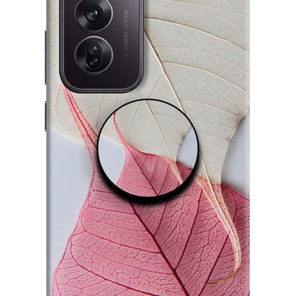 White Pink Leaf Oppo Reno12 Pro 5G Pop Case by Casekaro