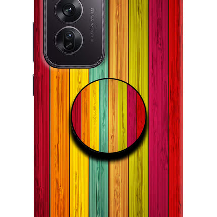 Multicolor Wooden Oppo Reno12 Pro 5G Pop Case by Casekaro