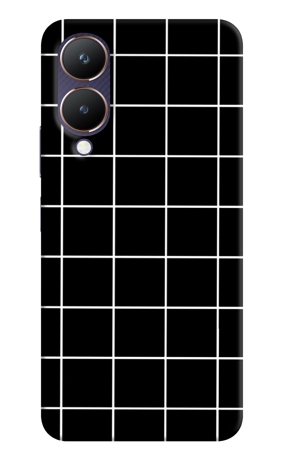 White Grid Vivo Y28 5G Back Cover