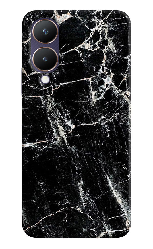 Black Marble Texture Vivo Y28 5G Hard Case Back Cover by Casekaro