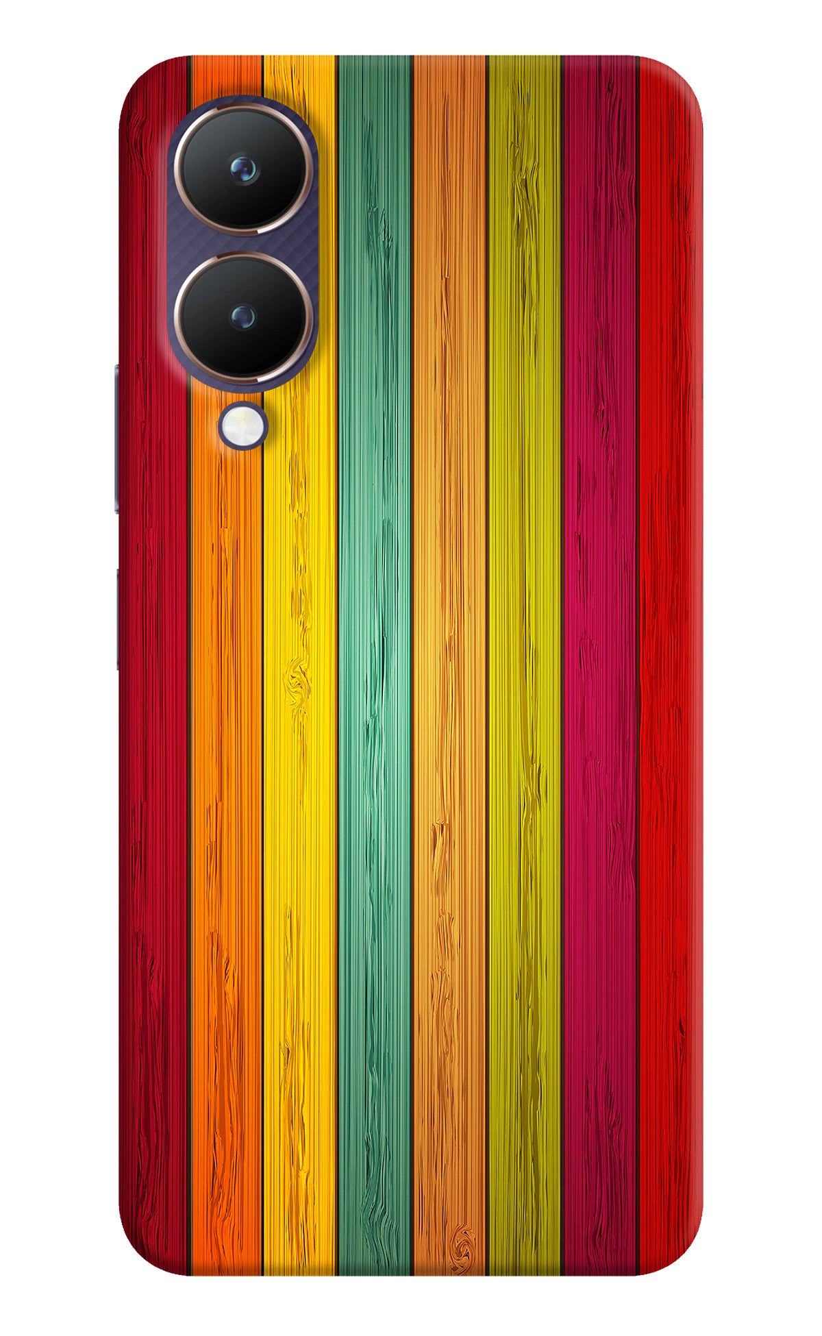 Multicolor Wooden Vivo Y28 5G Back Cover