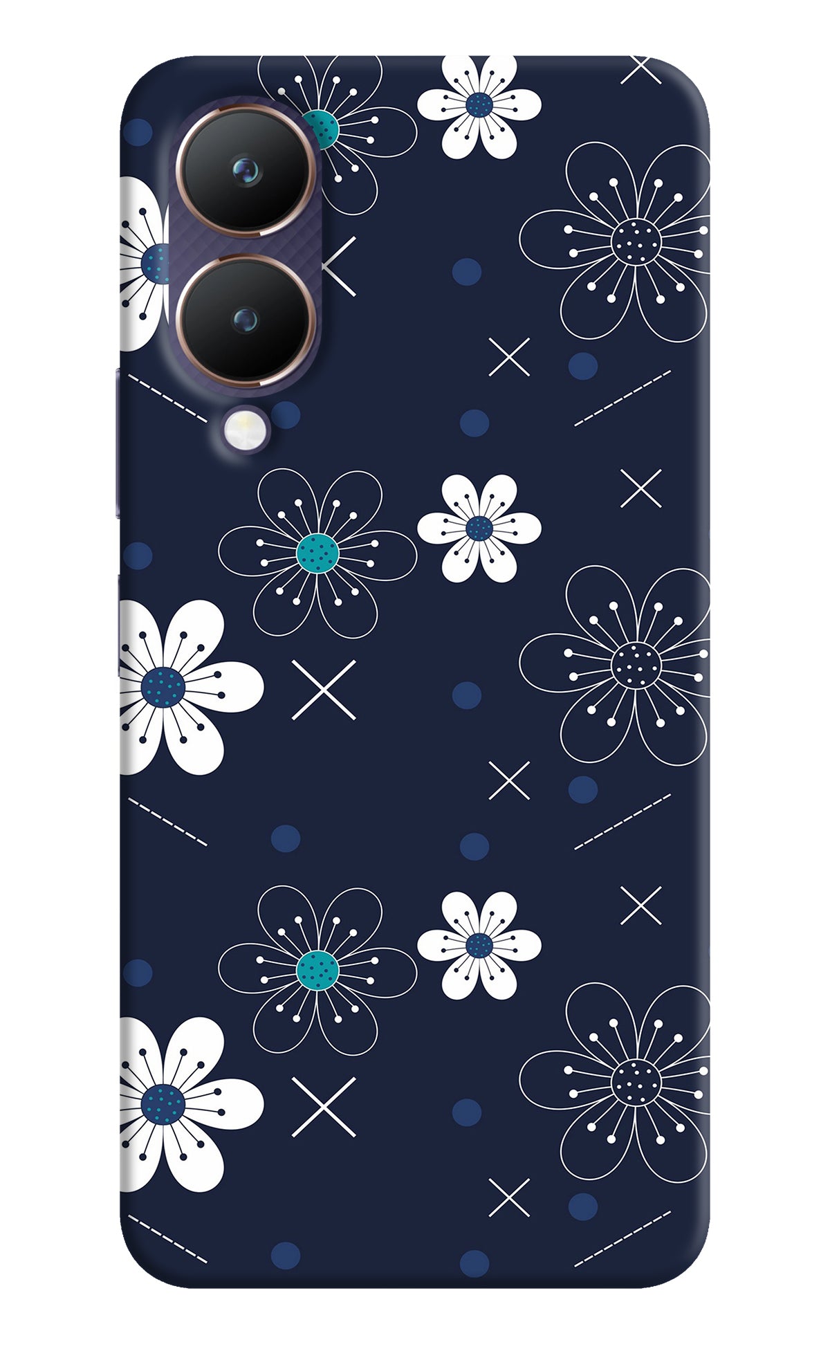 Flowers Vivo Y28 5G Back Cover