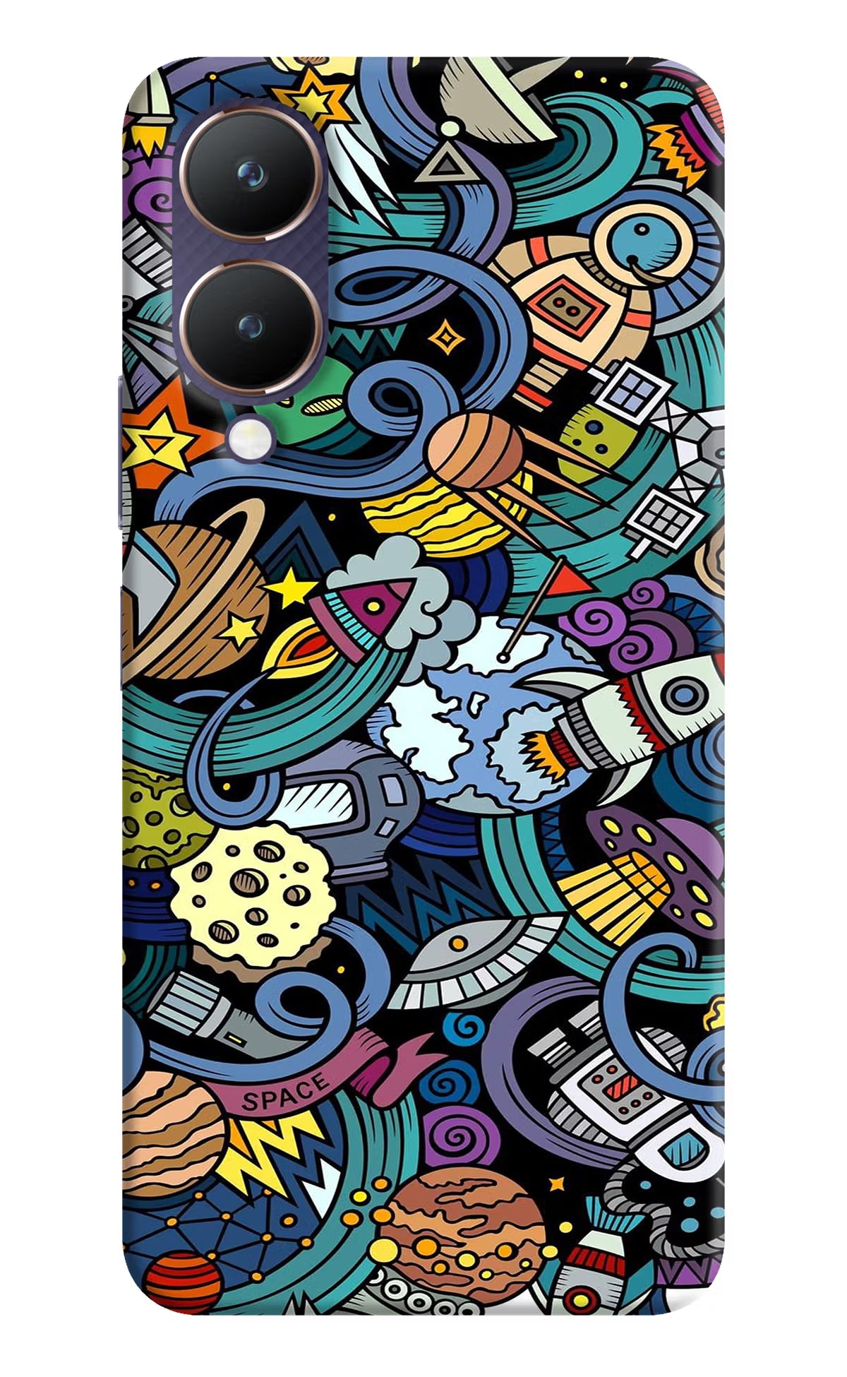 Space Abstract Vivo Y28 5G Hard Case Back Cover by Casekaro