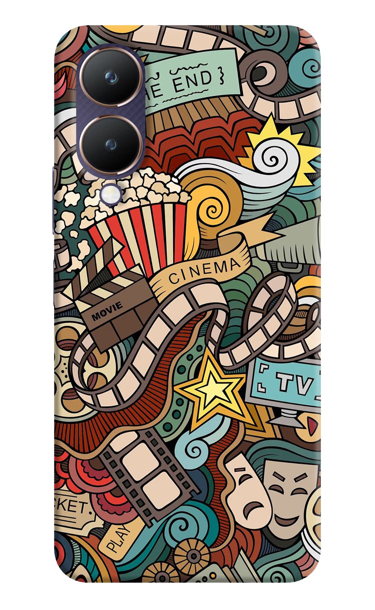 Cinema Abstract Vivo Y28 5G Hard Case Back Cover by Casekaro