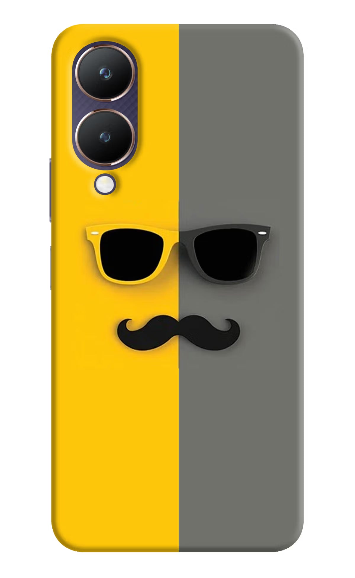 Sunglasses with Mustache Vivo Y28 5G Hard Case Back Cover by Casekaro