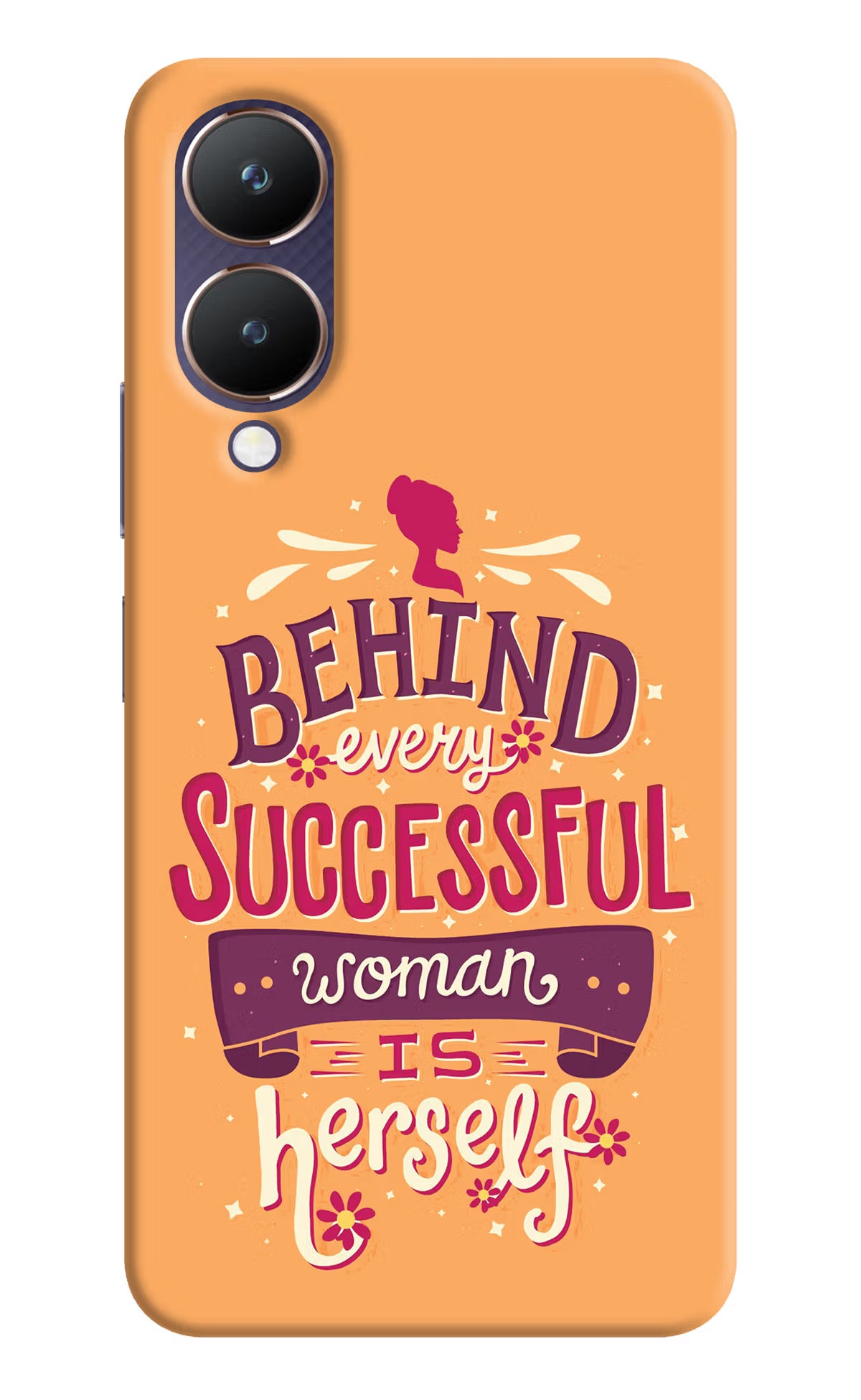 Behind Every Successful Woman There Is Herself Vivo Y28 5G Hard Case Back Cover by Casekaro