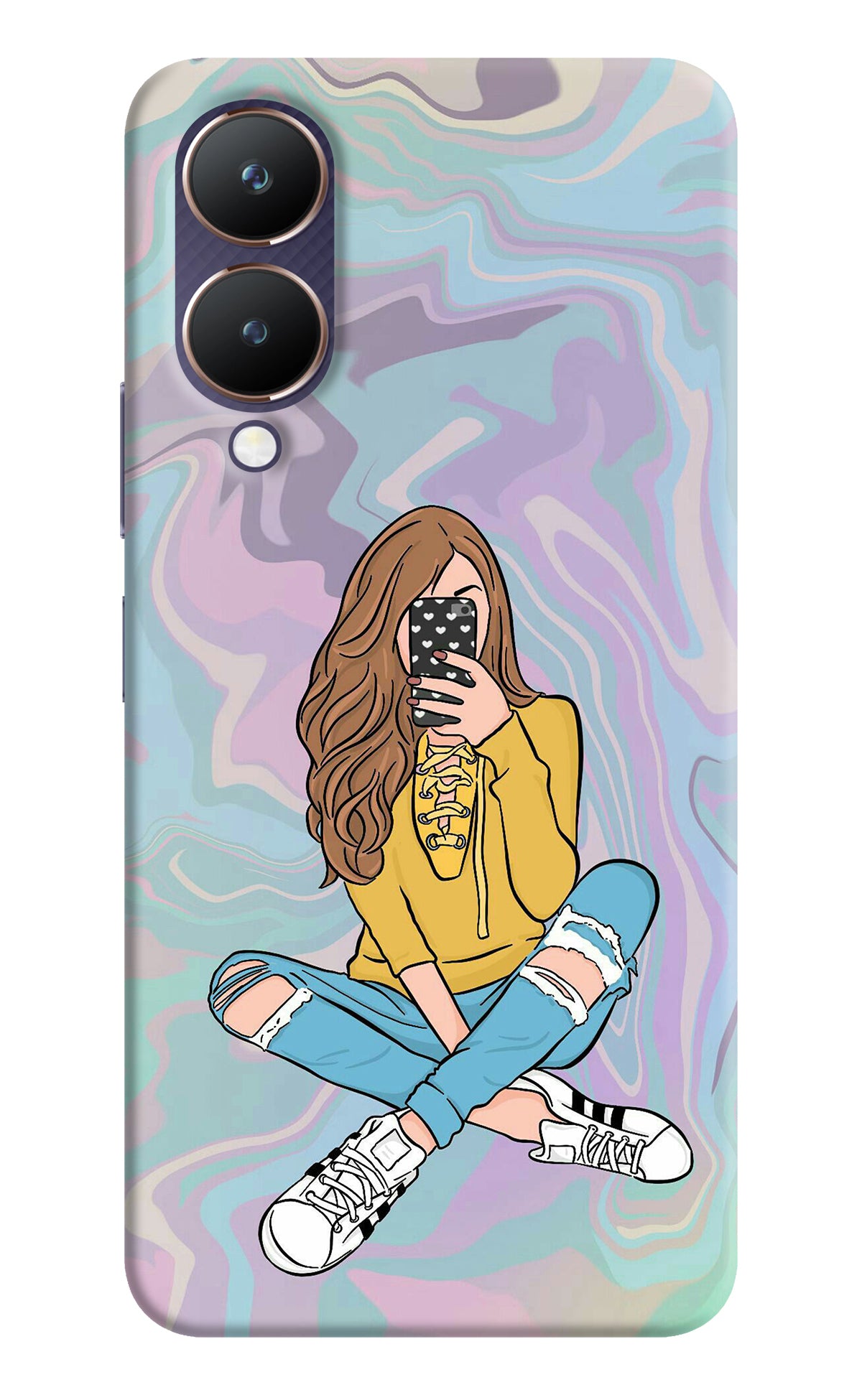 Selfie Girl Vivo Y28 5G Back Cover