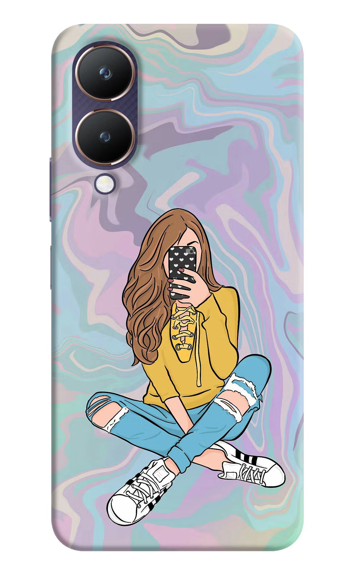 Selfie Girl Vivo Y28 5G Hard Case Back Cover by Casekaro