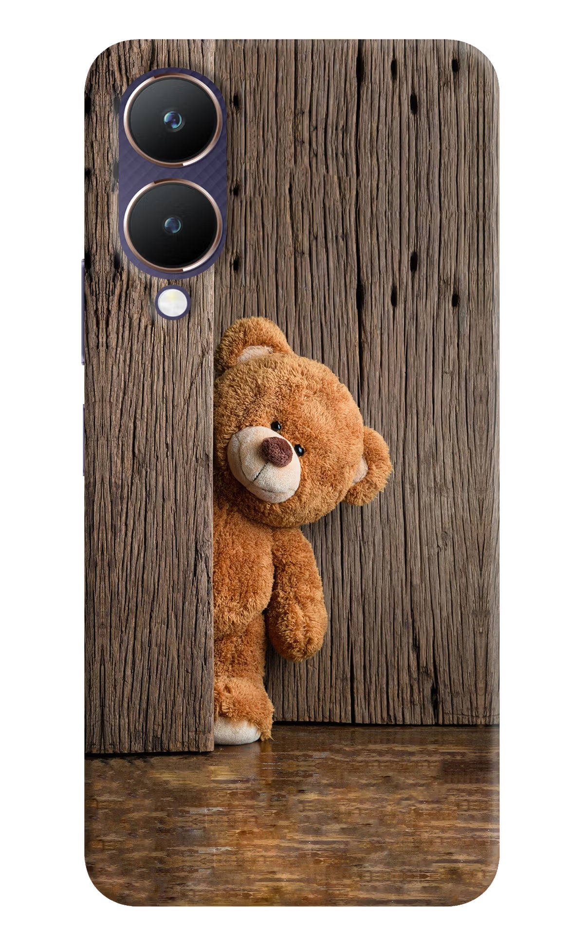 Teddy Wooden Vivo Y28 5G Hard Case Back Cover by Casekaro