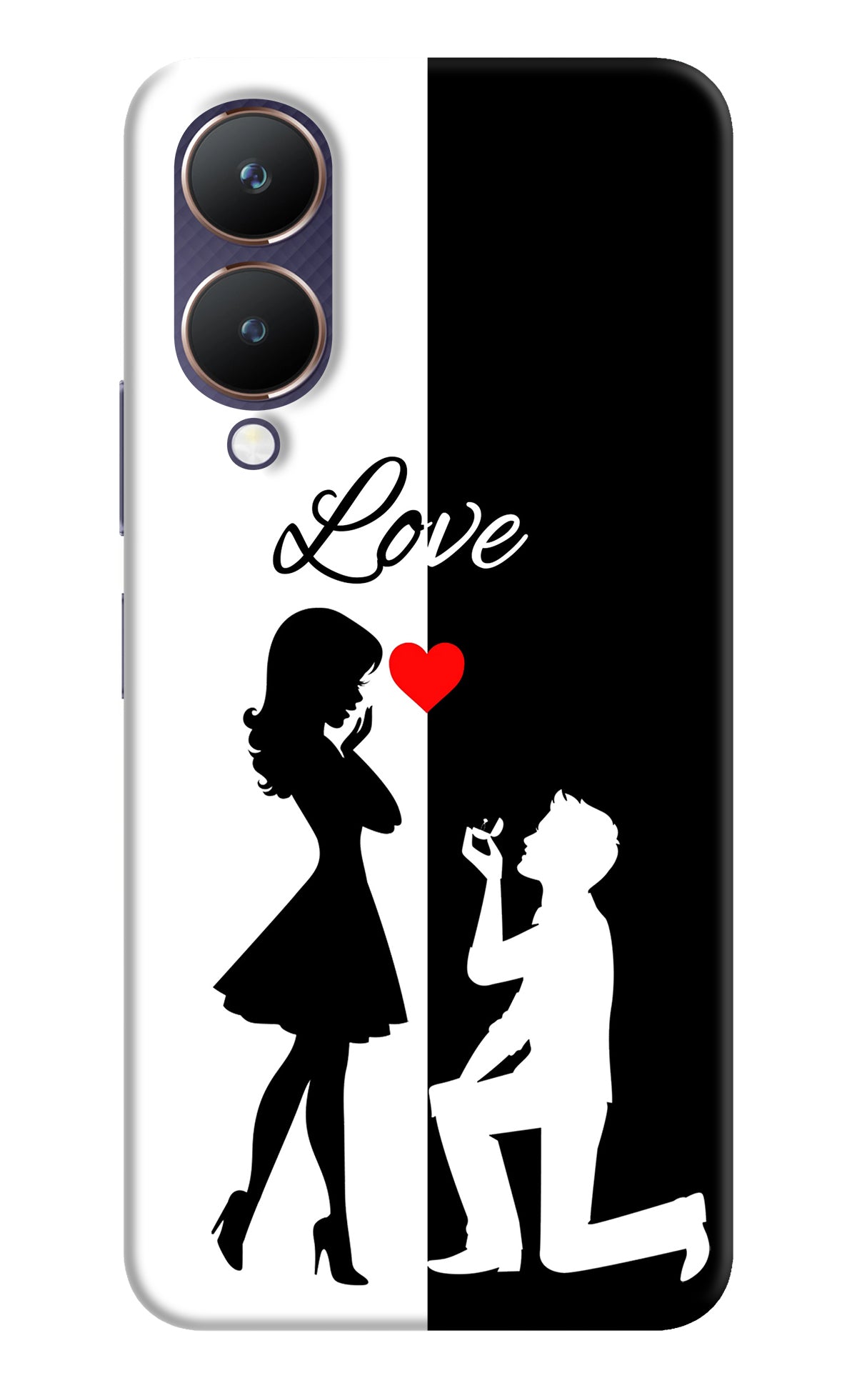 Love Propose Black And White Vivo Y28 5G Back Cover