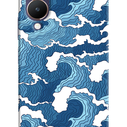 Blue Waves Vivo Y28 5G Hard Case Back Cover by Casekaro